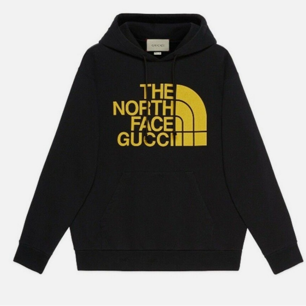 New Authentic Gucci X The North Face Black Sweatshirt Hoodie US Size Medium